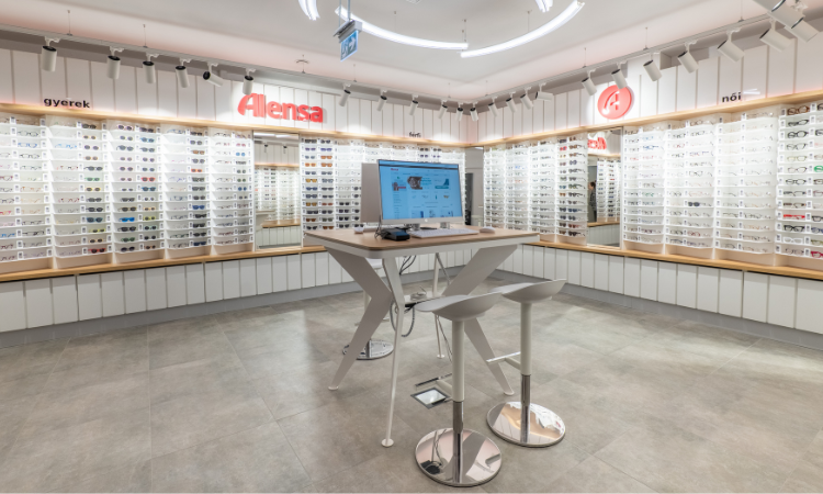 Interiér optiky Budapest