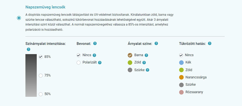 Válasszon napszemüveg lencséket